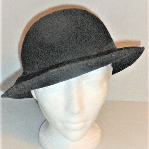 U.S.A Doeskin Felt 100% Wool WOMAN'S BLACK HAT w/ Bow Geo W. Bollman & Co. Ltd - Picture 9 of 9